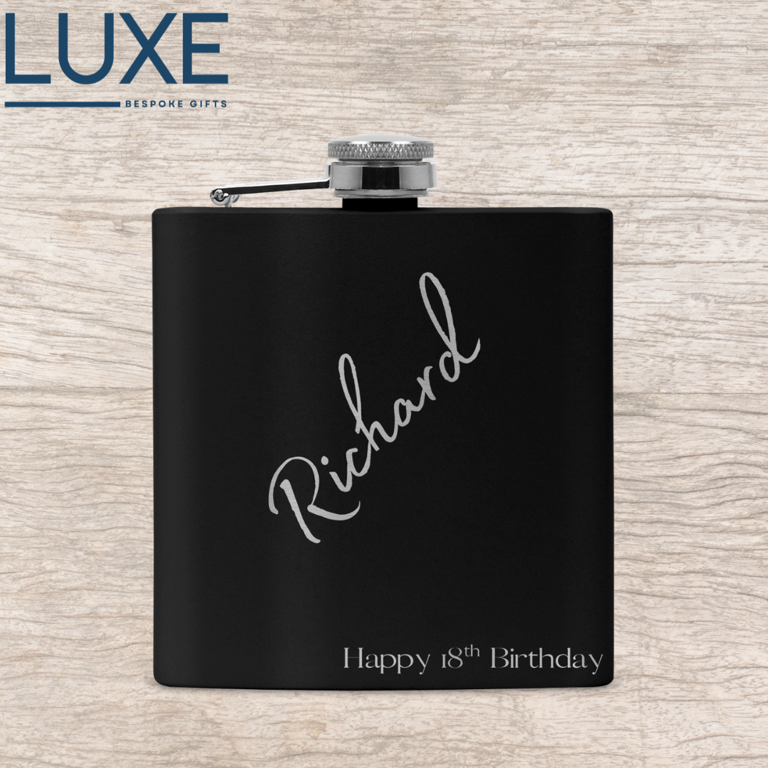 Personalised Hip Flask - Happy 18th Birthday
